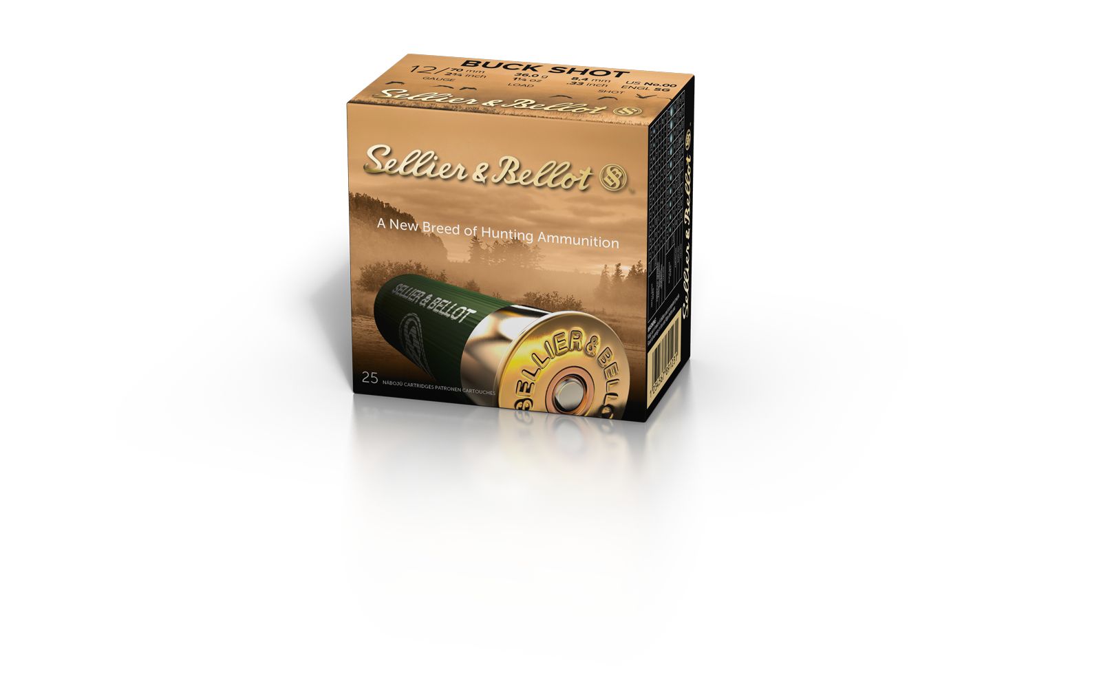 Náboj Sellier & Bellot 12/70 Buck Shot, 7,62 mm, 36g