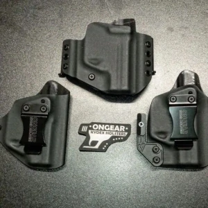 OWB - Glock 19 Gen5 - Glock 19X/45 - vnější kydexové pouzdro - poloviční sweatguard - černá/černá