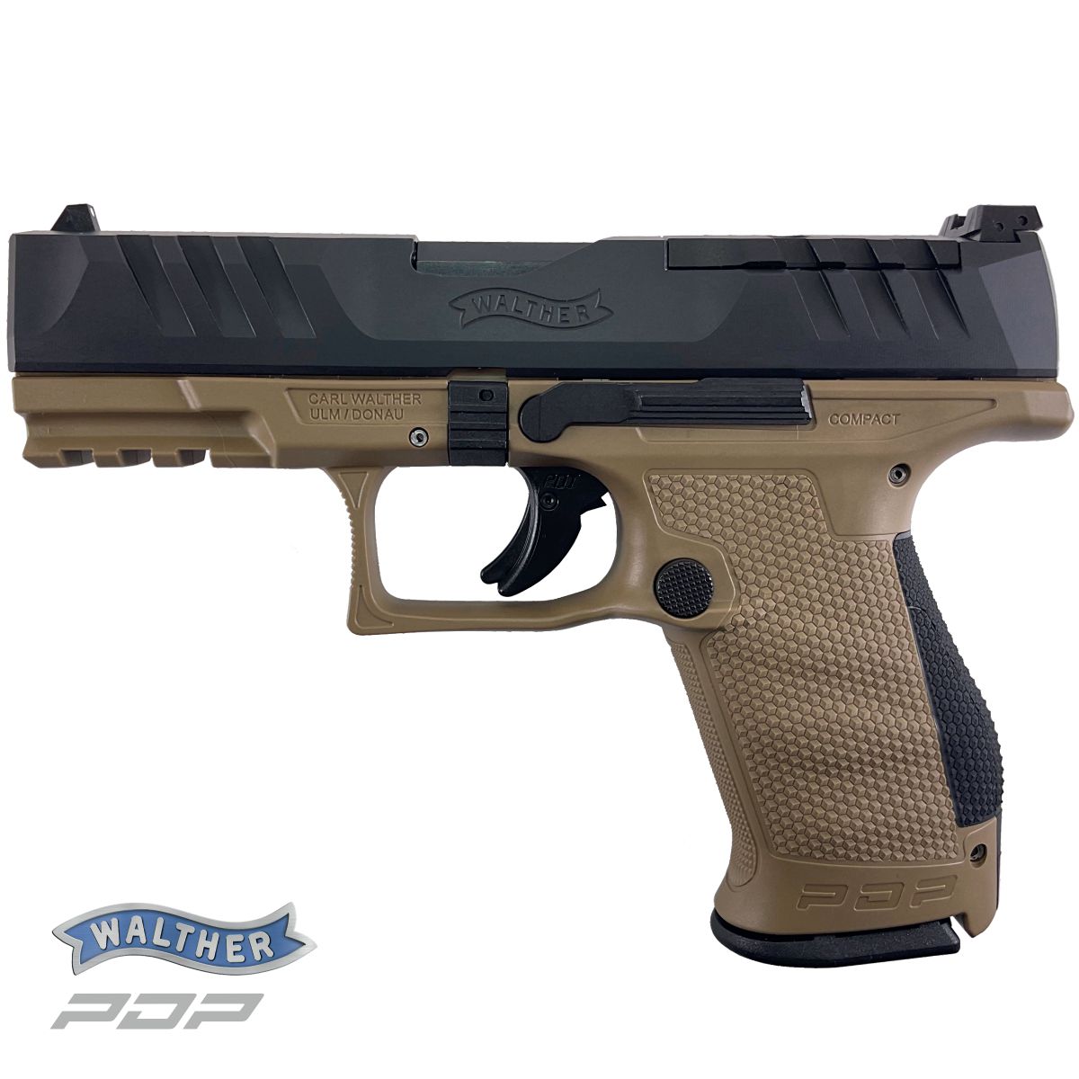 WALTHER PDP COMPACT FDE 4‘‘, 9 MM LUGER, PISTOLE SAMONABÍJECÍ