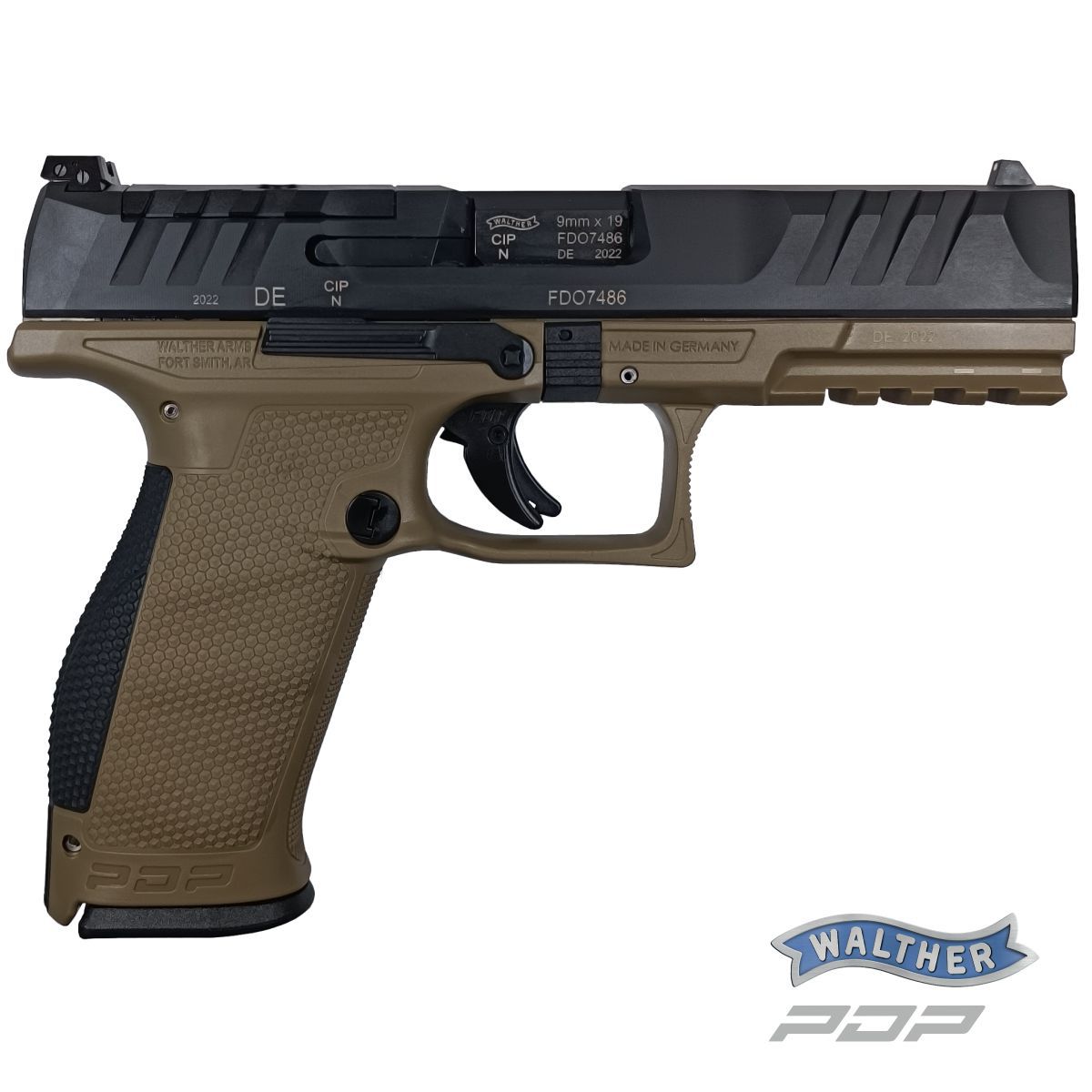 WALTHER PDP FULL SIZE FDE 4,5‘‘, 9 MM LUGER, PISTOLE SAMONABÍJECÍ