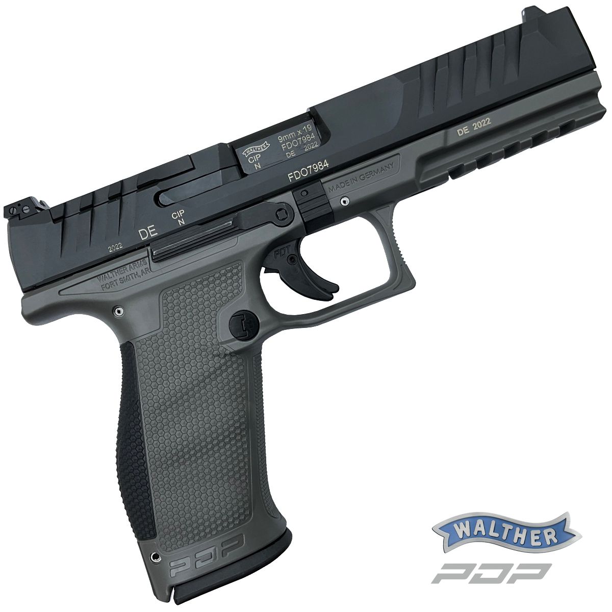 WALTHER PDP FULL SIZE TUNGSTEN GREY 5‘‘, 9 MM LUGER, PISTOLE SAMONABÍJECÍ