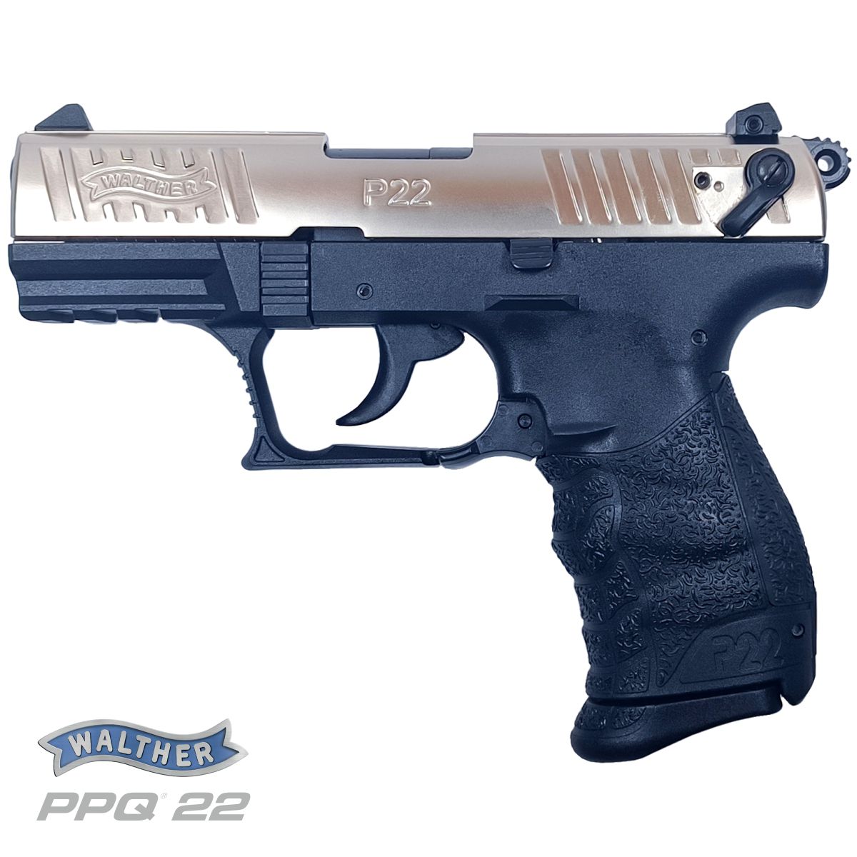 WALTHER P22Q 3,42" 22LR, PISTOLE SAMONABÍJECÍ, ČERNÁ/NIKL