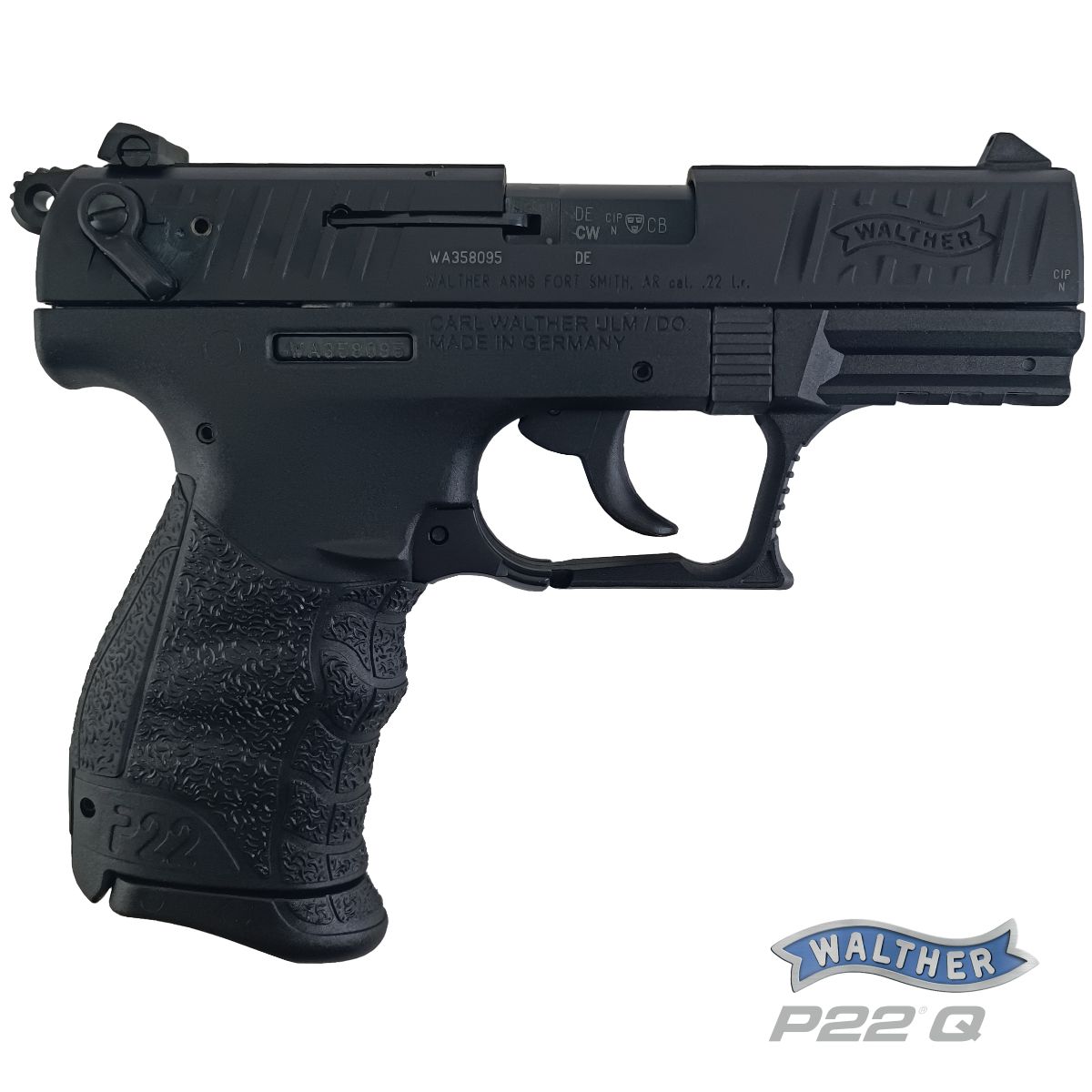 WALTHER P22Q 3,42", 22LR, PISTOLE SAMONABÍJECÍ, ČERNÁ
