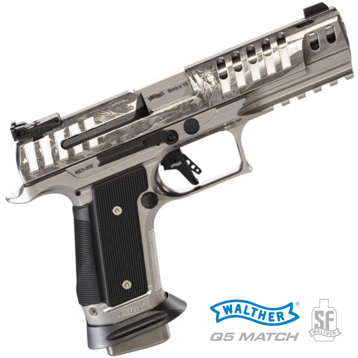 WALTHER Q5 MATCH STEEL FRAME PATRIOT 5", 9 MM LUGER, PISTOLE SAMONABÍJECÍ