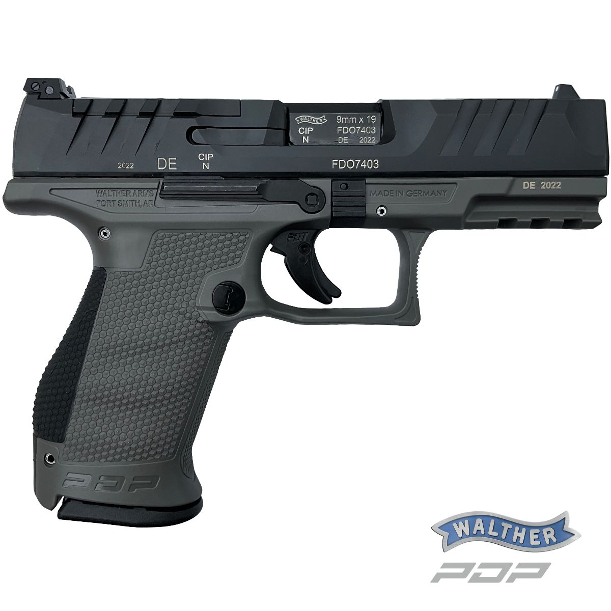 WALTHER PDP COMPACT TUNGSTEN GREY 4‘‘, 9 MM LUGER, PISTOLE SAMONABÍJECÍ