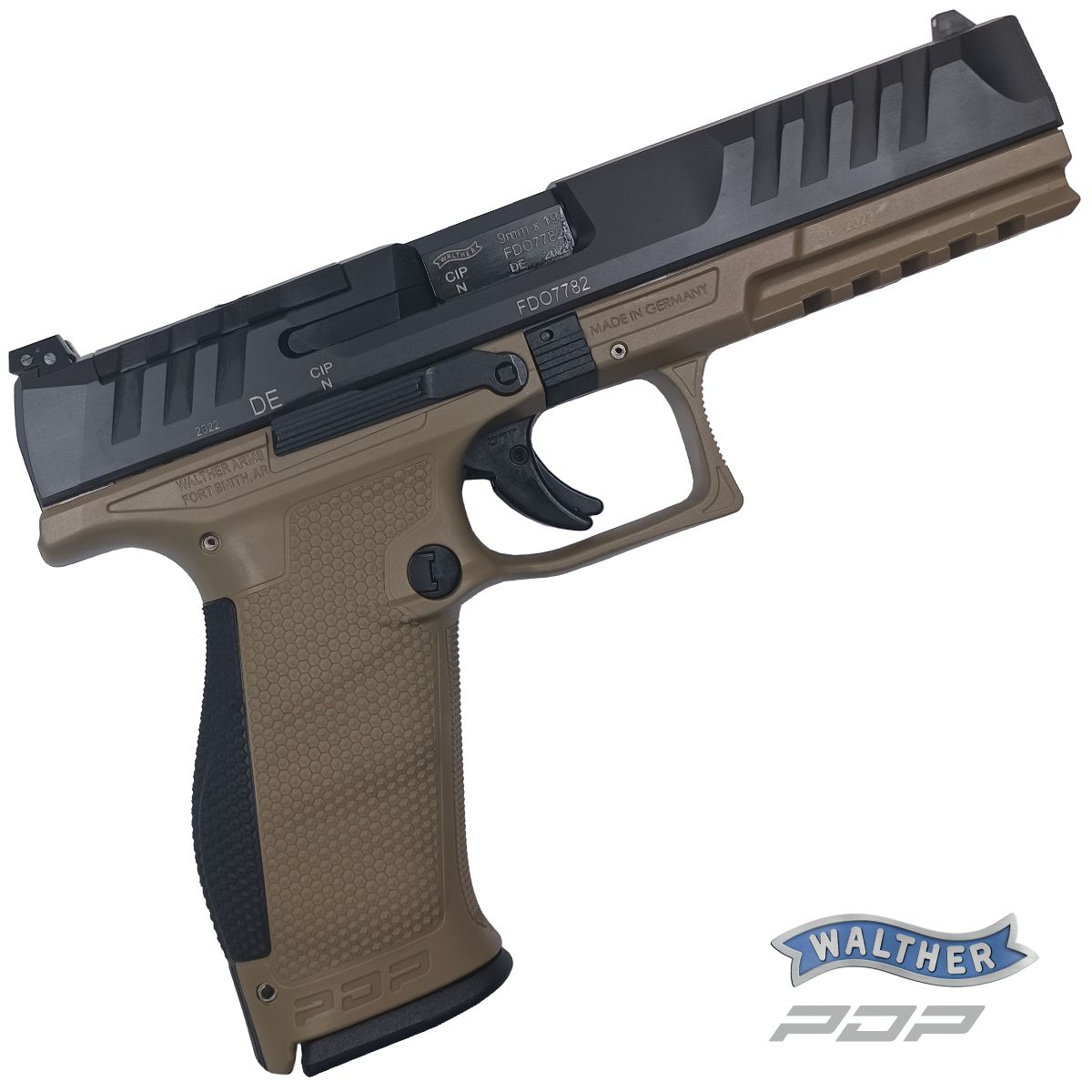 WALTHER PDP FULL SIZE FDE 5‘‘, 9 MM LUGER, PISTOLE SAMONABÍJECÍ
