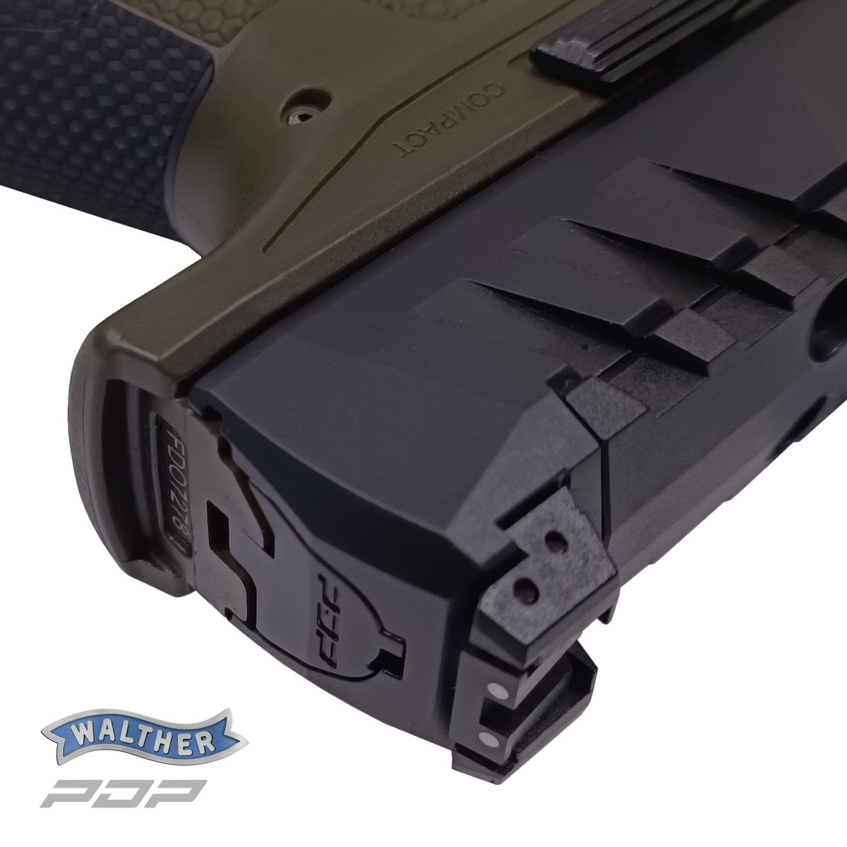 WALTHER PDP COMPACT OD GREEN 4‘‘, 9 MM LUGER, PISTOLE SAMONABÍJECÍ