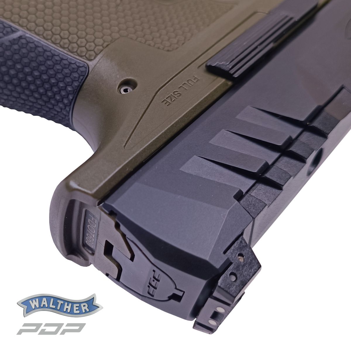 WALTHER PDP FULL SIZE OD GREEN 4,5‘‘, 9 MM LUGER, PISTOLE SAMONABÍJECÍ