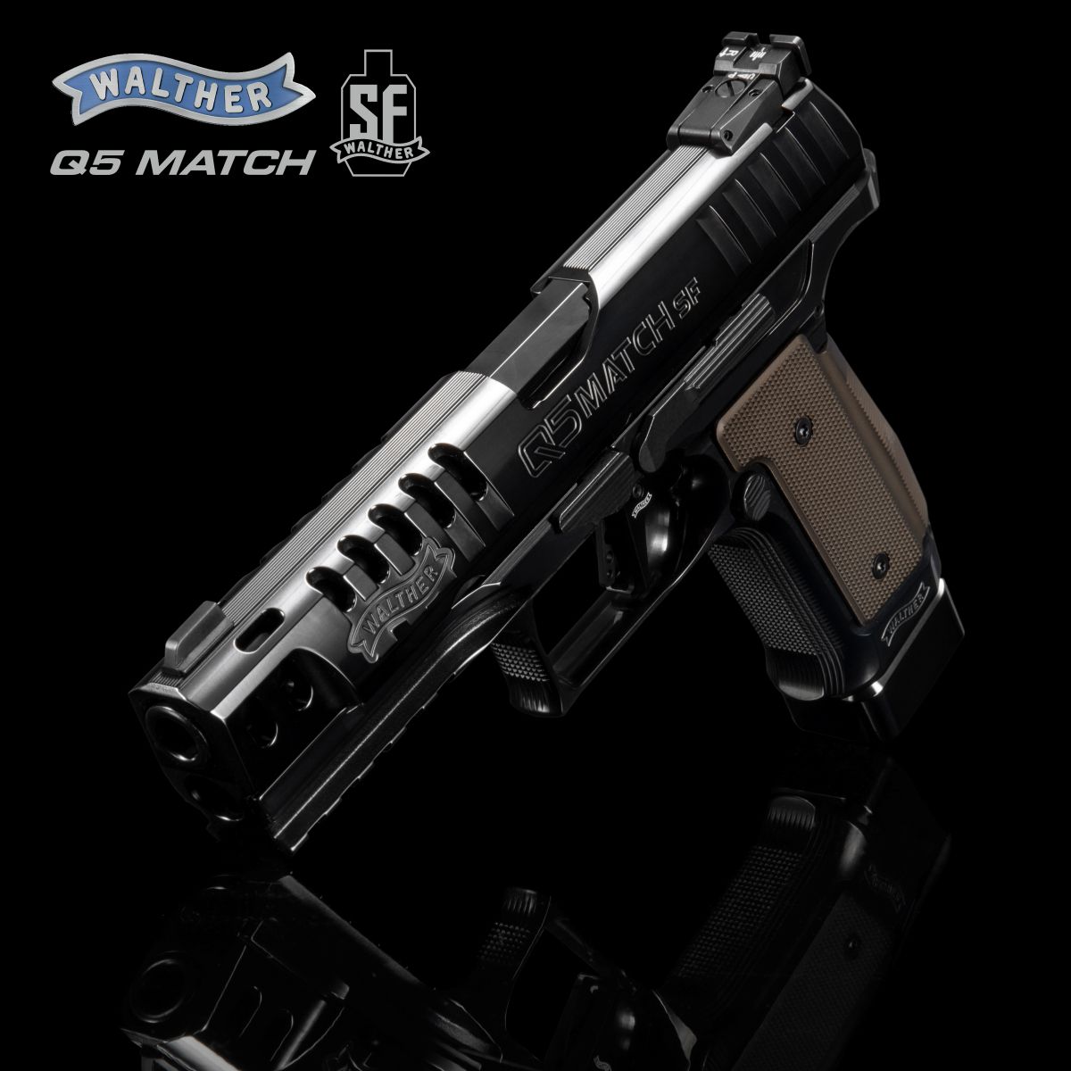 WALTHER Q5 MATCH STEEL FRAME BLACK DIAMOND 5", 9 MM LUGER, PISTOLE SAMONABÍJECÍ